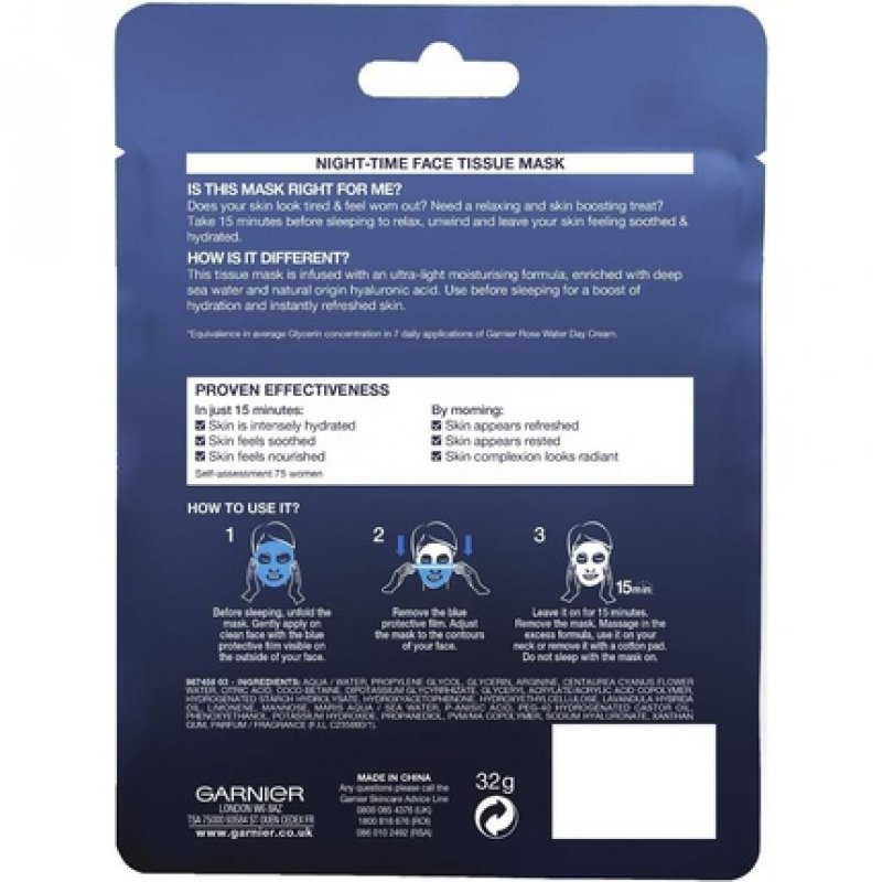 Garnier Skin Naturals Super Hydrating Night Sheet Face Mask