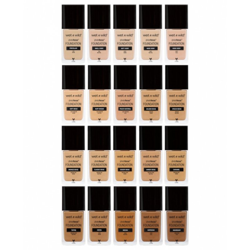 Wet 'n' Wild Photo Focus Foundation Matte High-Coverage Foundation with Light-Adjusting Complex Matte Finish Vegan Nude