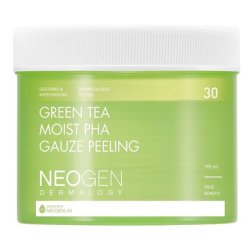 DERMALOGY by NEOGENLAB Green Tea Moist PHA Gauze Peeling Pads Exfoliating & Soothing with AHA, BHA, PHA, LHA & Green