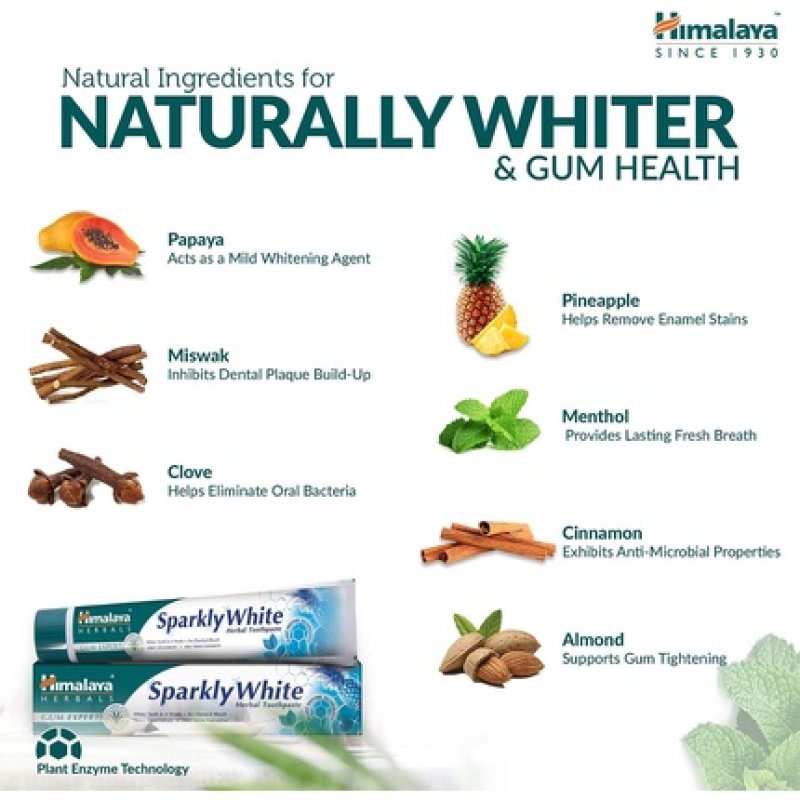 Himalaya Herbals Sparkly White Herbal Vegetarian Toothpaste 75ml