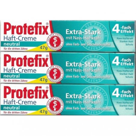 Protefix Extra Strong Neutral Adhesive Cream 40ml - Pack of 3
