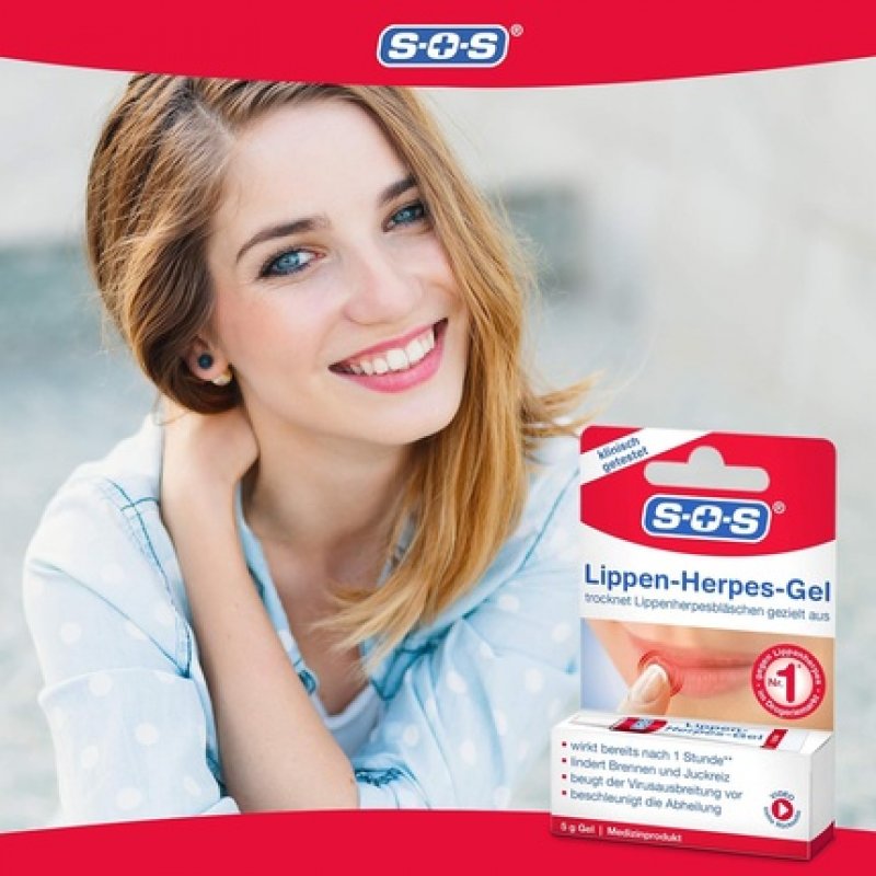 SOS Lip Herpes Gel for Lip Herpes Blisters - Natural Silicium Gel to Dry Out Herpes - Relieve Burning and Itching