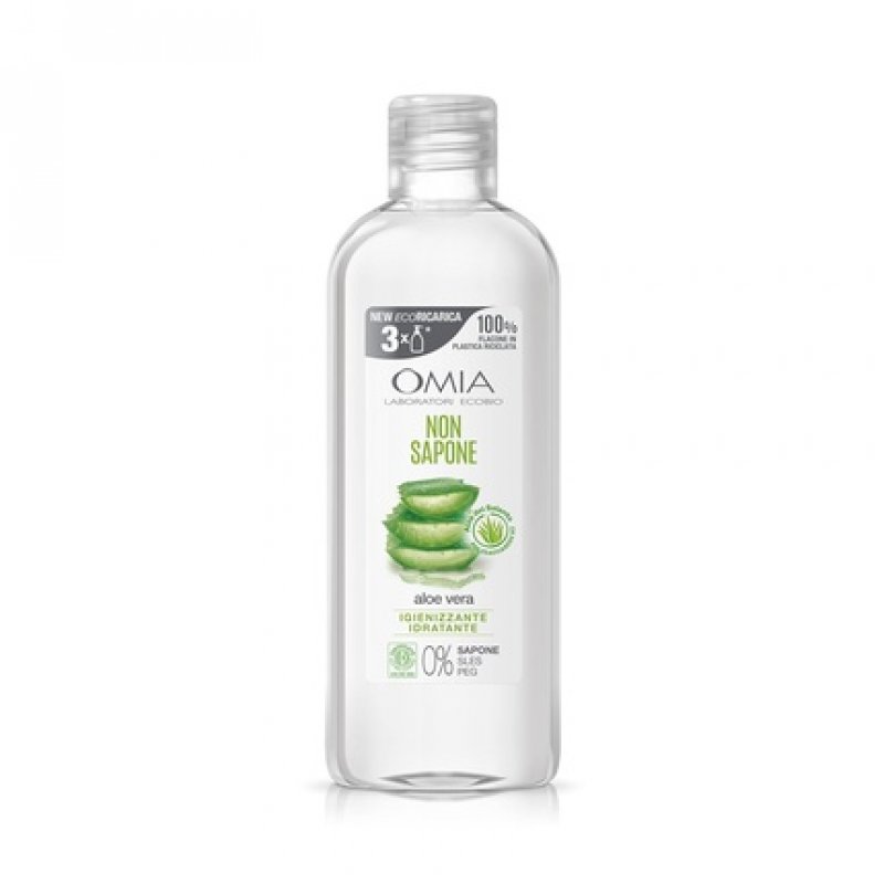 Omia Eco Bio Soap with Aloe Vera from Salento, Liquid Soap for Hands and Face, Moisturizing, Softening and Refreshing