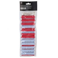 T4B LUSSONI Curlers with Rubber Band for Waves and Perm Treatment, Curly and Elastic Hair, Easy to Use, Two-Tone,