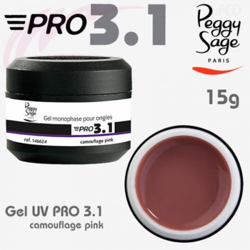 PEGGY SAGE UV Gel Pro 3 in 1 Phase for Nails 146624 Camouflage Pink 15g