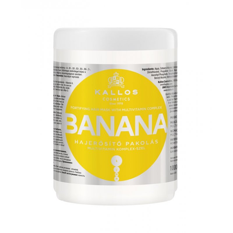 Kallos Banana Fortifying hair mask 1000ml masque pour cheveux Femmes