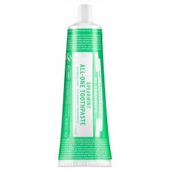 Dr Bronner's All One Spearmint Toothpaste with Organic Fluoride-Free Ingredients 105ml Tube
