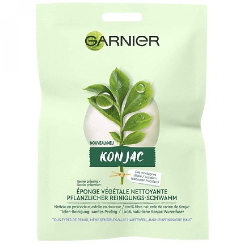 Garnier Face Scrub Konjac Sponge for Removing Pimples and Cleansing