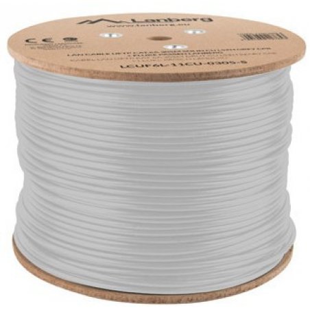BOBINA CAT.6A LANBERG FTP RJ45 SOLIDO COBRE LSZH CPR FLUKE TESTE AWG24 305M GRIS