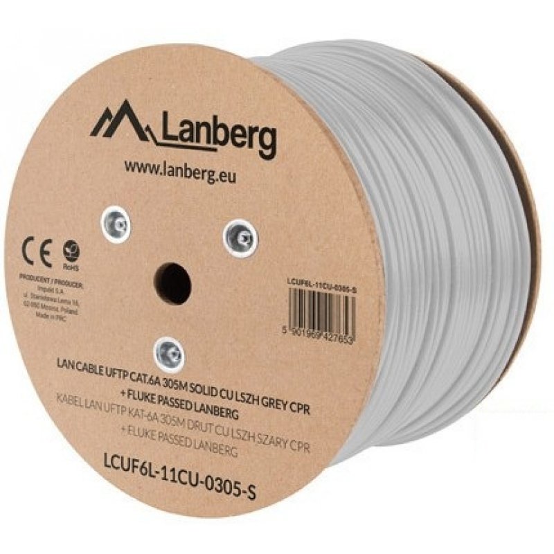 Lanberg LCUF6L-11CU-0305-S câble de réseau Gris 305 m Cat6a U/FTP (STP)