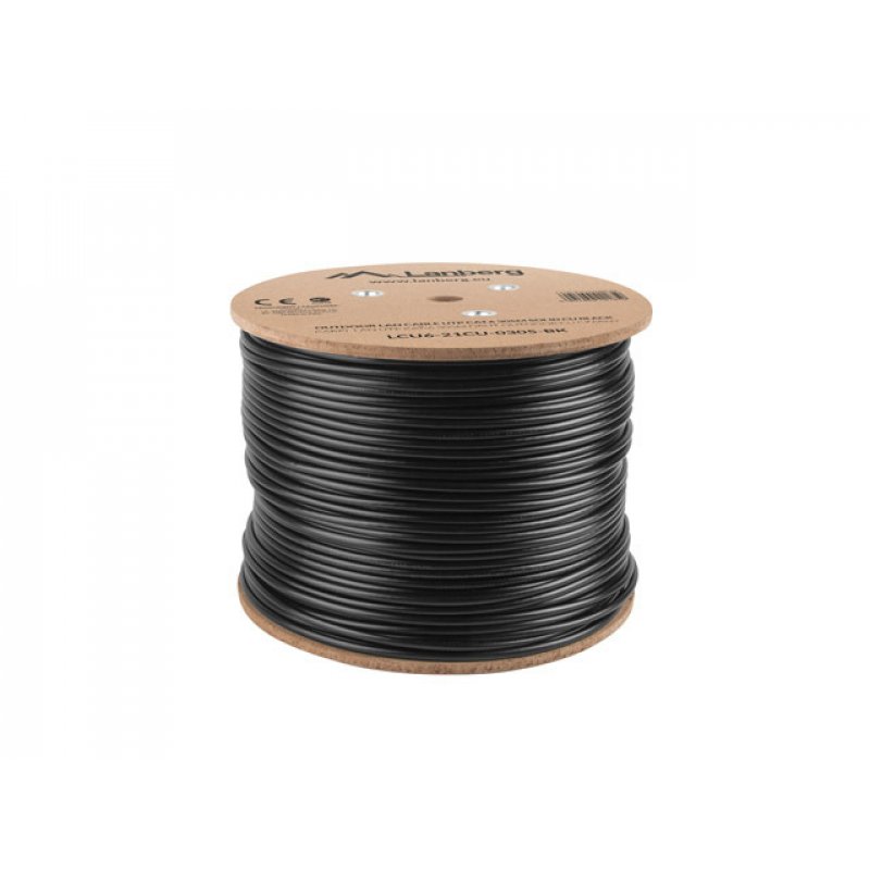 Lanberg LCU6-21CU-0305-BK câble de réseau Noir 305 m Cat6 U/UTP (UTP)