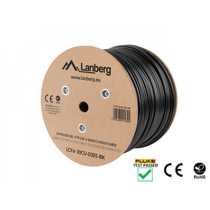 Lanberg LCF6-30CU-0305-BK câble de réseau Noir 305 m Cat6