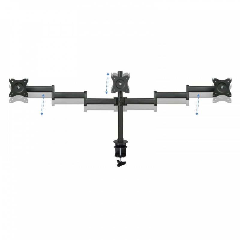 TooQ DB1327TN-B monitor mount / stand 68.6 cm (27") Black Desk