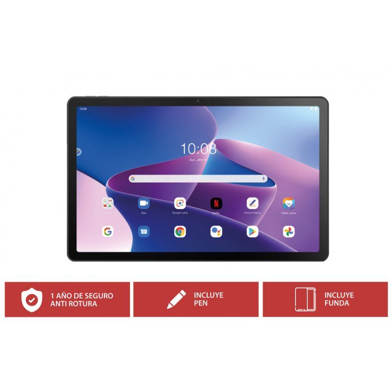 TABLET LENOVO M10 PLUS 3ND 4G 128GB 10,6" 2K FUNDA PEN Y SEGURO