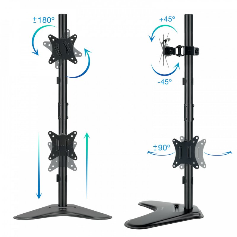 TooQ DB1703TNV-B monitor mount / stand 81.3 cm (32") Black Desk