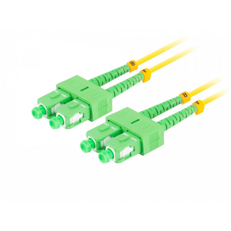 Lanberg FO-SASA-SD11-0020-YE fibre optic cable 2 m SC G.657.A1 Green, Yellow