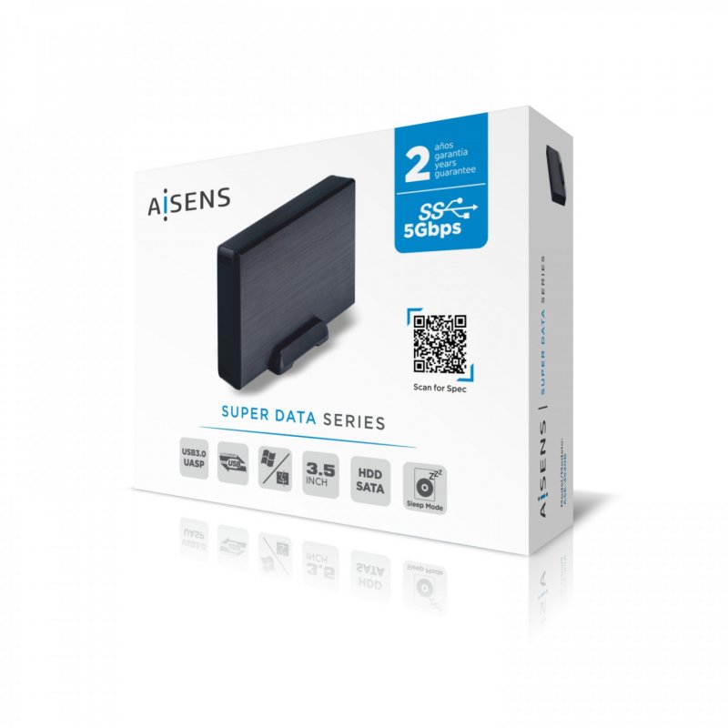 AISENS ASE-3530B storage drive enclosure HDD enclosure Black 3.5"