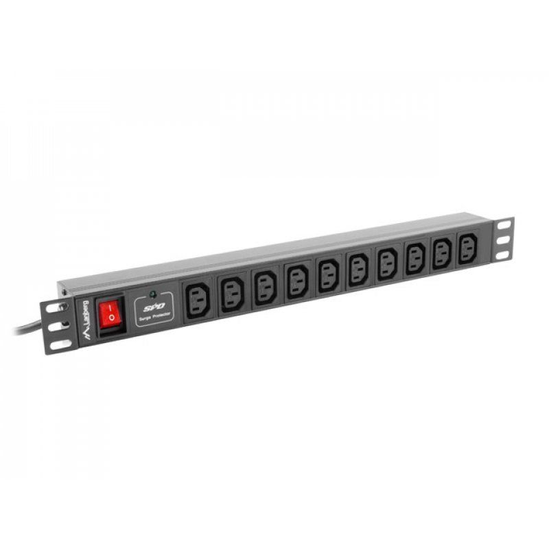 Lanberg PDU-10I-0200-IEC-BK power distribution unit (PDU) 10 AC outlet(s) 1U Black