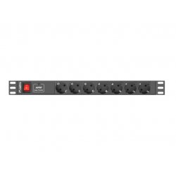Lanberg PDU-07F-0200-IEC-BK power distribution unit (PDU) 7 AC outlet(s) 1U Black