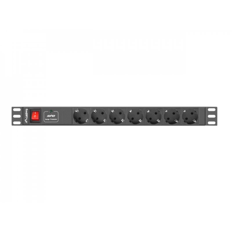 Lanberg PDU-07F-0200-IEC-BK power distribution unit (PDU) 7 AC outlet(s) 1U Black