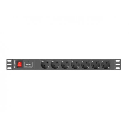 Lanberg PDU-07F-0200-IEC-BK unité de distribution d'énergie 7 sortie(s) CA 1U Noir