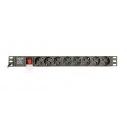 Gembird EG-PDU-014 unité de distribution d'énergie 8 sortie(s) CA 1U Noir