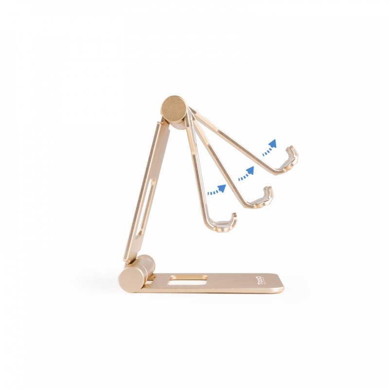 SOPORTE SOBREMESA TOOQ PARA TELEFONO/TABLET PLEGABLE SLIM DORADO