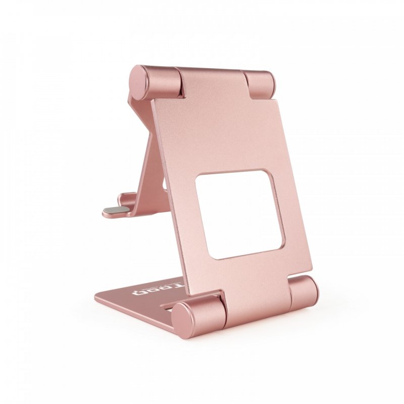 SOPORTE SOBREMESA TOOQ PARA TELEFONO/TABLET PLEGABLE SLIM ROSA