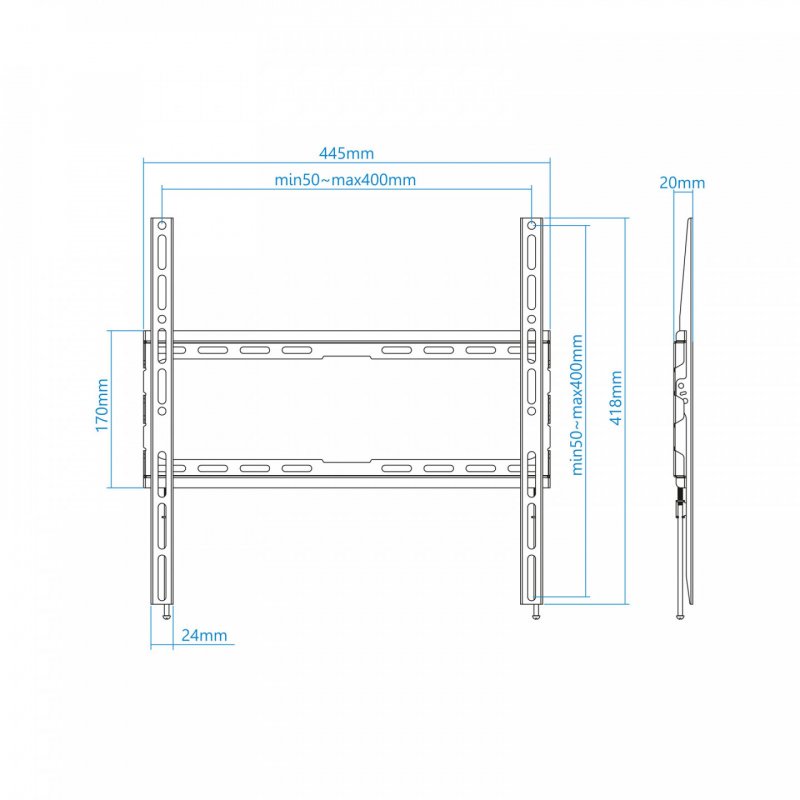 SOPORTE PARED TV TOOQ LP1070F-B NEGRO 32-70" MAX 45 KG