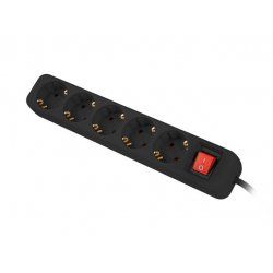 Lanberg PS1-05F-0300-BK multiprise 3 m 5 sortie(s) CA Intérieure Noir