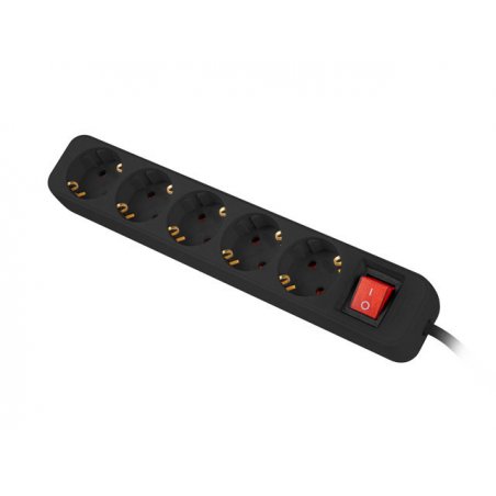 Lanberg PS1-05F-0300-BK power extension 3 m 5 AC outlet(s) Indoor Black