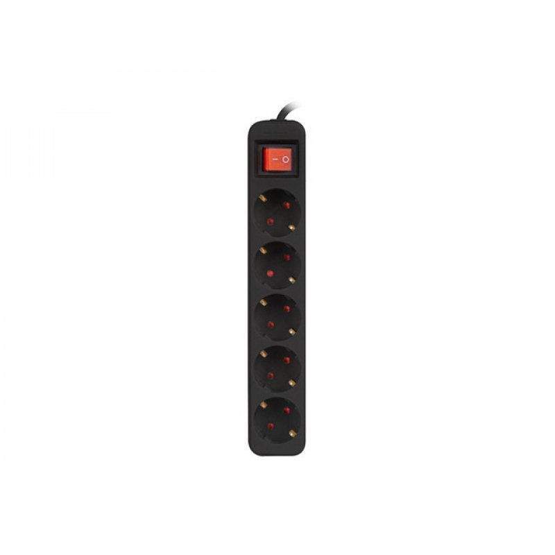 Lanberg PS1-05F-0300-BK multiprise 3 m 5 sortie(s) CA Intérieure Noir