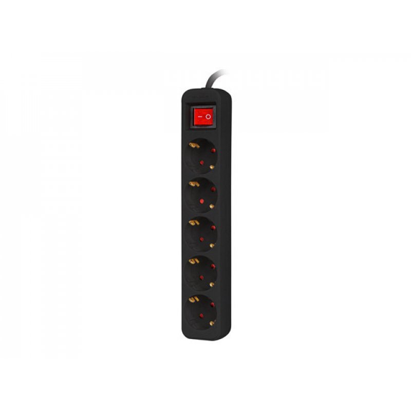 REGLETA LANBERG 5 TOMAS SCHUKO CON PROTECION NEGRA 3M