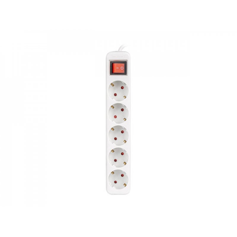Lanberg PS1-05F-0150-W multiprise 1,5 m 5 sortie(s) CA Intérieure Blanc