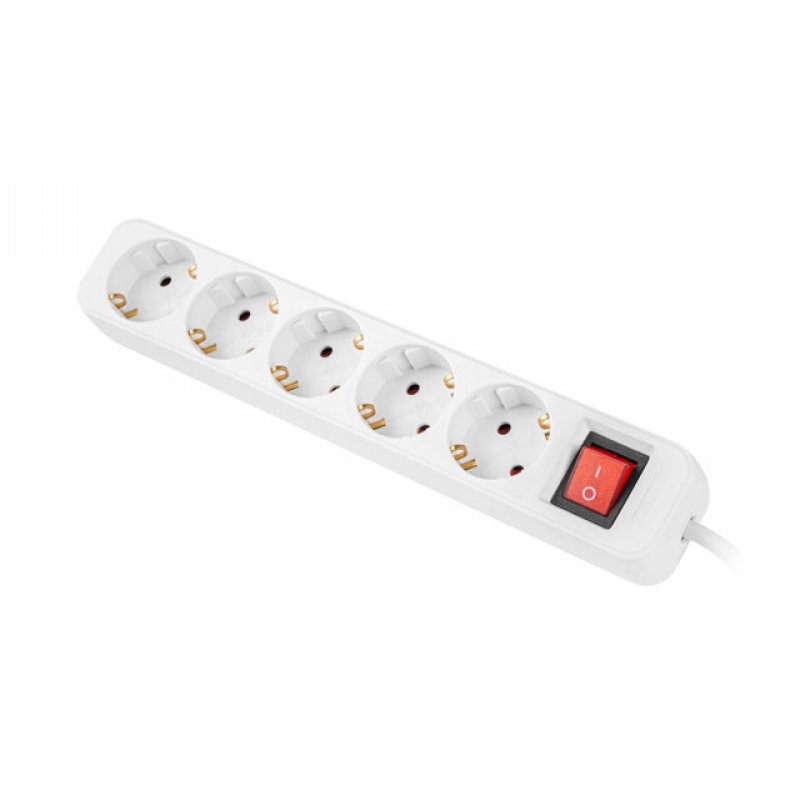 Lanberg PS1-05F-0150-W multiprise 1,5 m 5 sortie(s) CA Intérieure Blanc