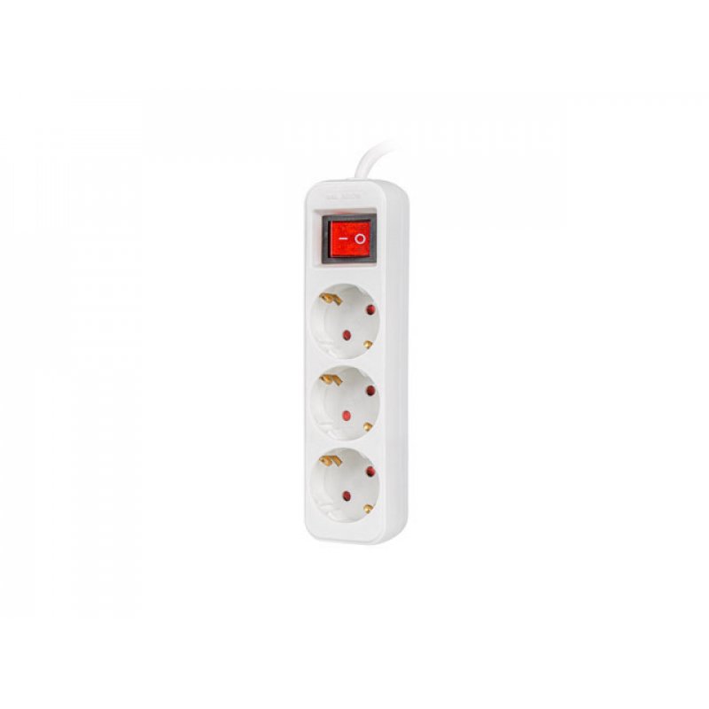 REGLETA LANBERG 3 TOMAS SCHUKO CON PROTECION BLANCA 1.5M