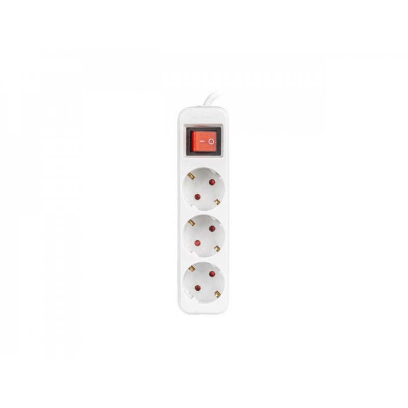 Lanberg PS1-03F-0150-W multiprise 1,5 m 3 sortie(s) CA Intérieure Blanc