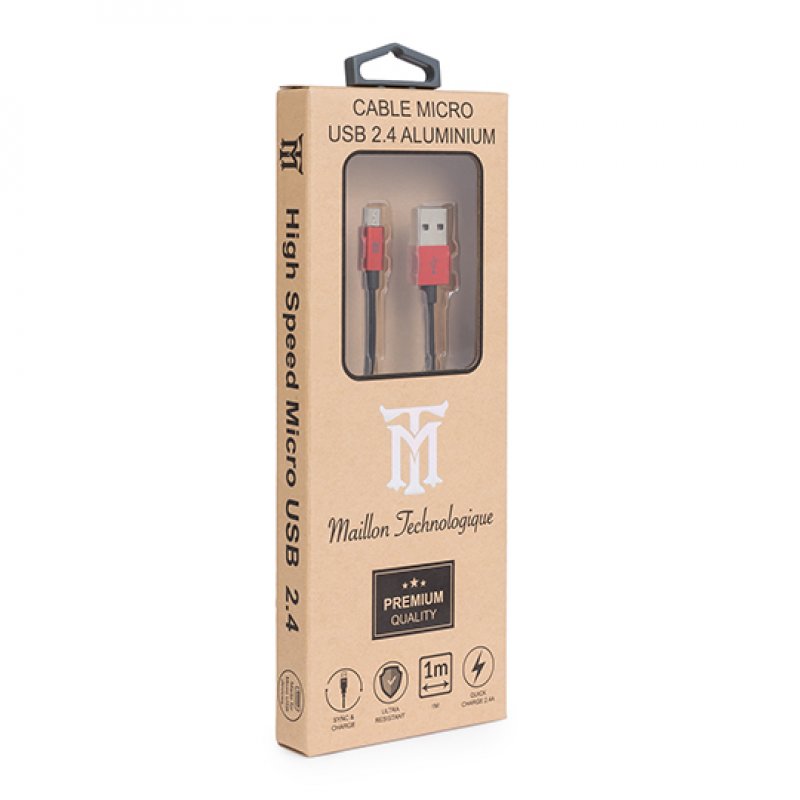 Maillon Technologique Premium MTPMUR241 câble USB 1 m USB 2.0 USB A Micro-USB B Rouge