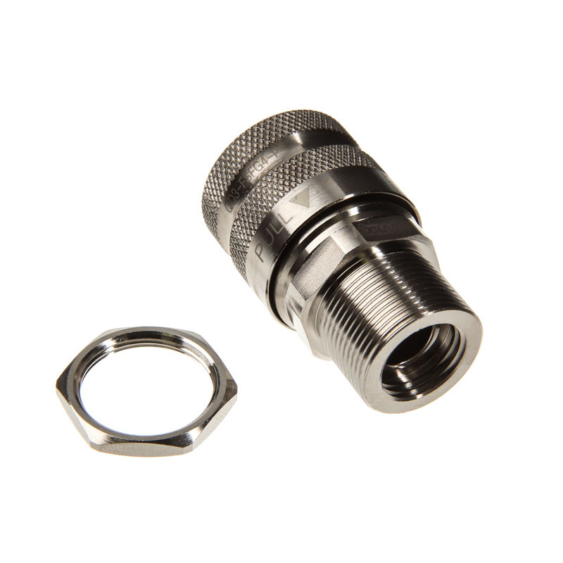 Koolance compatible QD3 Schnellverschluss mit Schott gerade weiblich auf G1/4 Zoll IG - no-spill, Silber