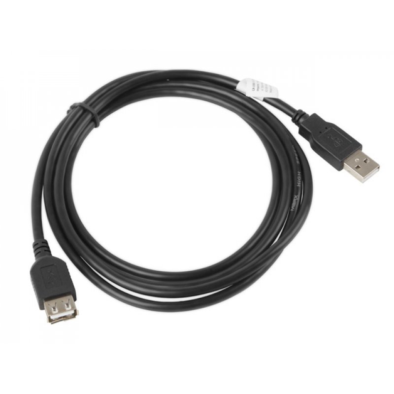 Lanberg CA-USBE-10CC-0018-BK câble USB 1,8 m USB 2.0 USB A Noir