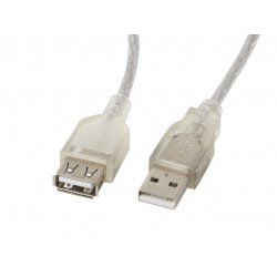 Lanberg CA-USBE-12CC-0018-TR câble USB 1,8 m USB 2.0 USB A Transparent