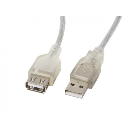 Lanberg CA-USBE-12CC-0018-TR câble USB 1,8 m USB 2.0 USB A Transparent