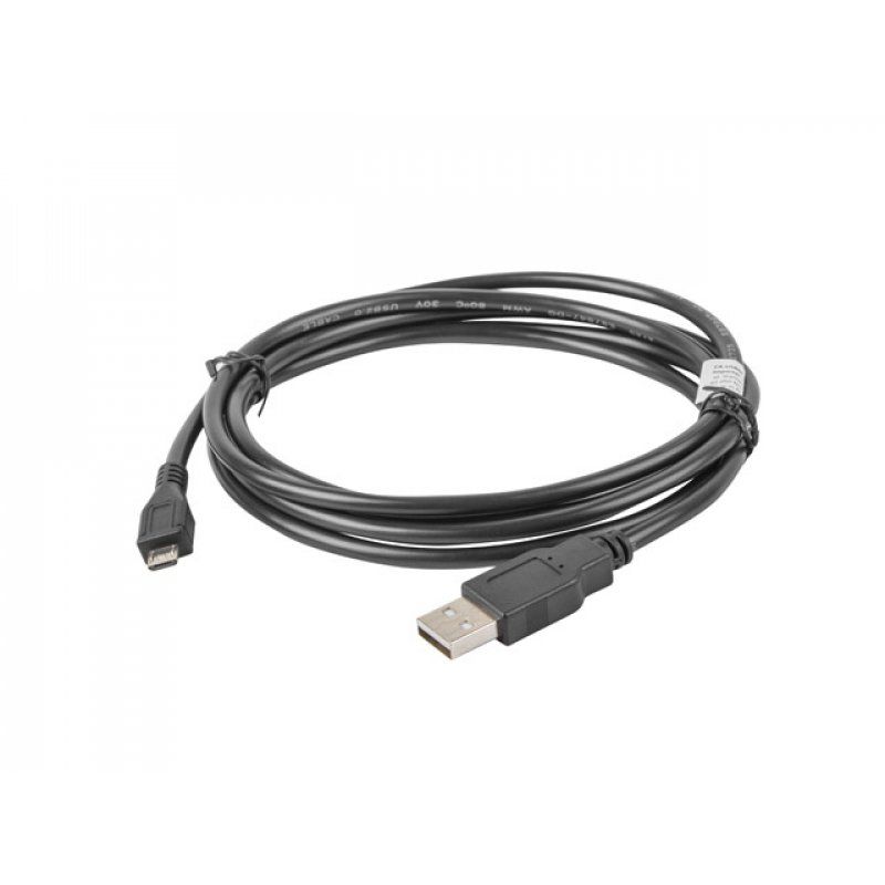 STOCKDIV8-Lanberg CA-USBM-10CC-0018-BK câble USB 1,8 m USB 2.0 Micro-USB B USB A Noir