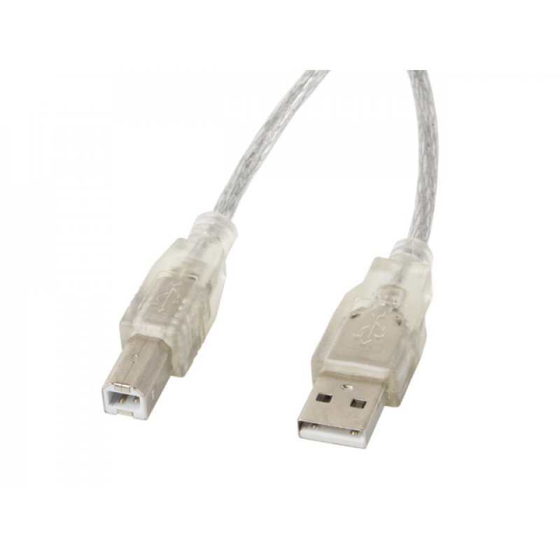 Lanberg CA-USBA-12CC-0030-TR USB cable 3 m USB 2.0 USB B Transparent