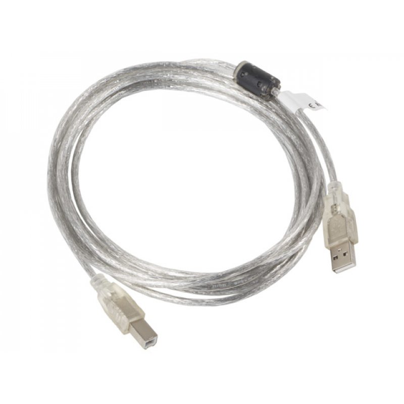 Lanberg CA-USBA-12CC-0030-TR câble USB 3 m USB 2.0 USB B Transparent