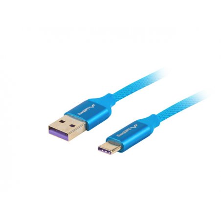 CABLE USB LANBERG 2.0 MACHO/USB C MACHO 5A 1M AZUL