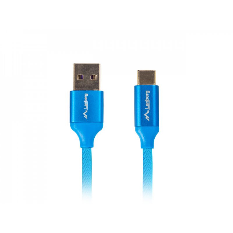 CABLE USB LANBERG 2.0 MACHO/USB C MACHO 5A 1M AZUL