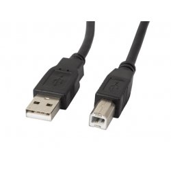 Lanberg CA-USBA-11CC-0010-BK câble USB 1 m USB 2.0 USB B Noir