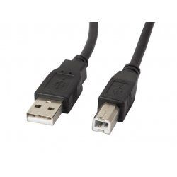 Lanberg CA-USBA-11CC-0010-BK USB cable 1 m USB 2.0 USB B Black