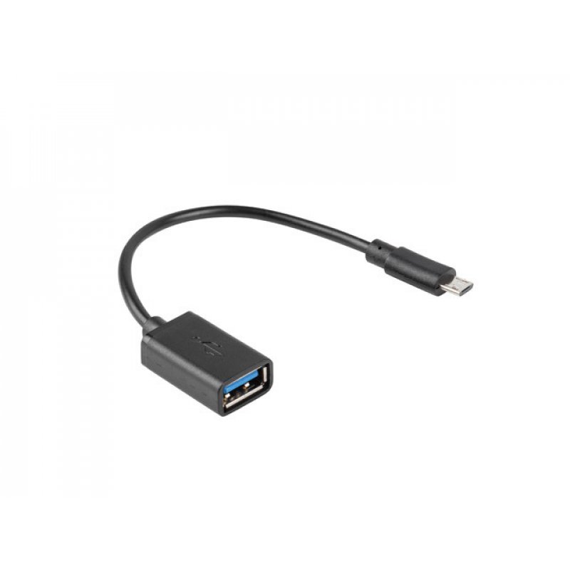 ADAPTADOR LANBERG OTG USB MICRO(M) 2.0 A USB-A(H) 15 CM NEGRO
